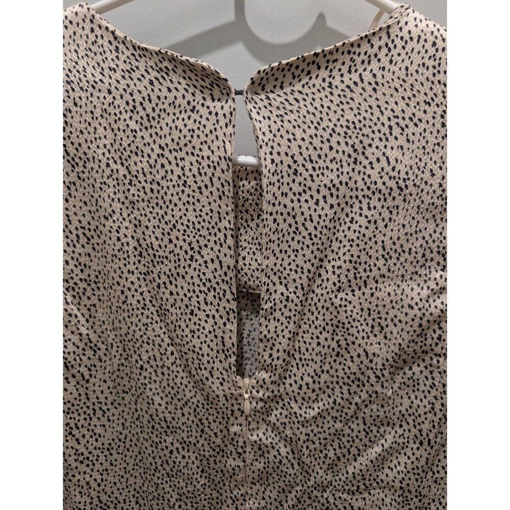 NWT Zara Ecru Black Dot Printed Midi Dress Size Medium Quiet Luxury Blogger Fave - Picture 5 of 7